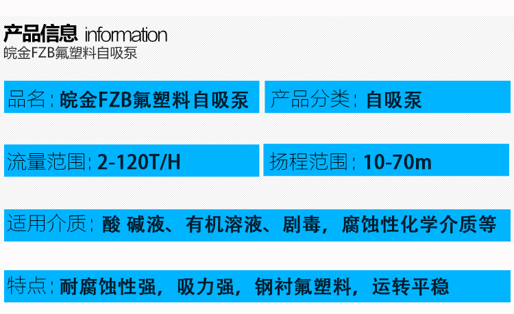 氟塑料離心自吸泵參數